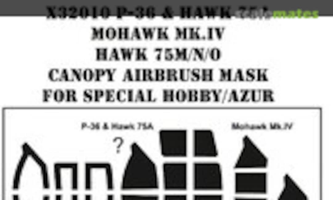 1:32 P-36 & Hawk75 & Mohawk 75 & Hawk 75M-N-O Canopy Airbrush Mask (MH Models X32010) X32010
