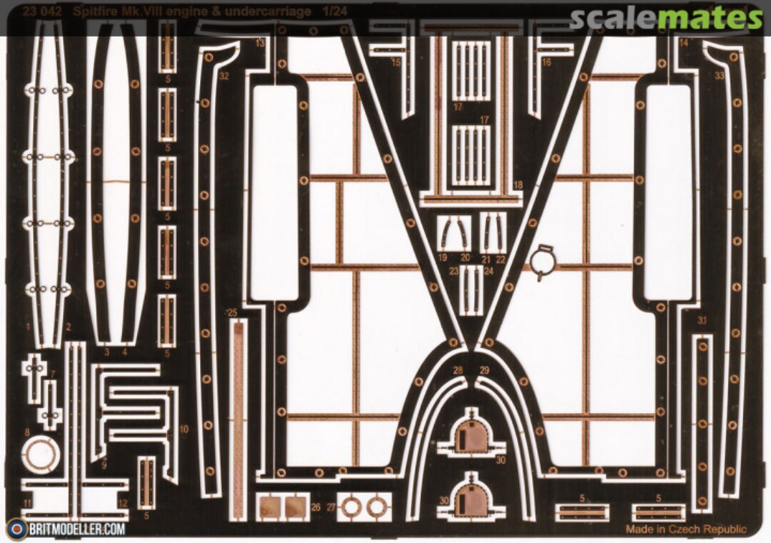 Boxart Spitfire Mk.VIII Engine And Undercarriage 23042 Eduard Boxart Spitfire Mk.VIII Engine And Undercarriage 23042 Eduard
