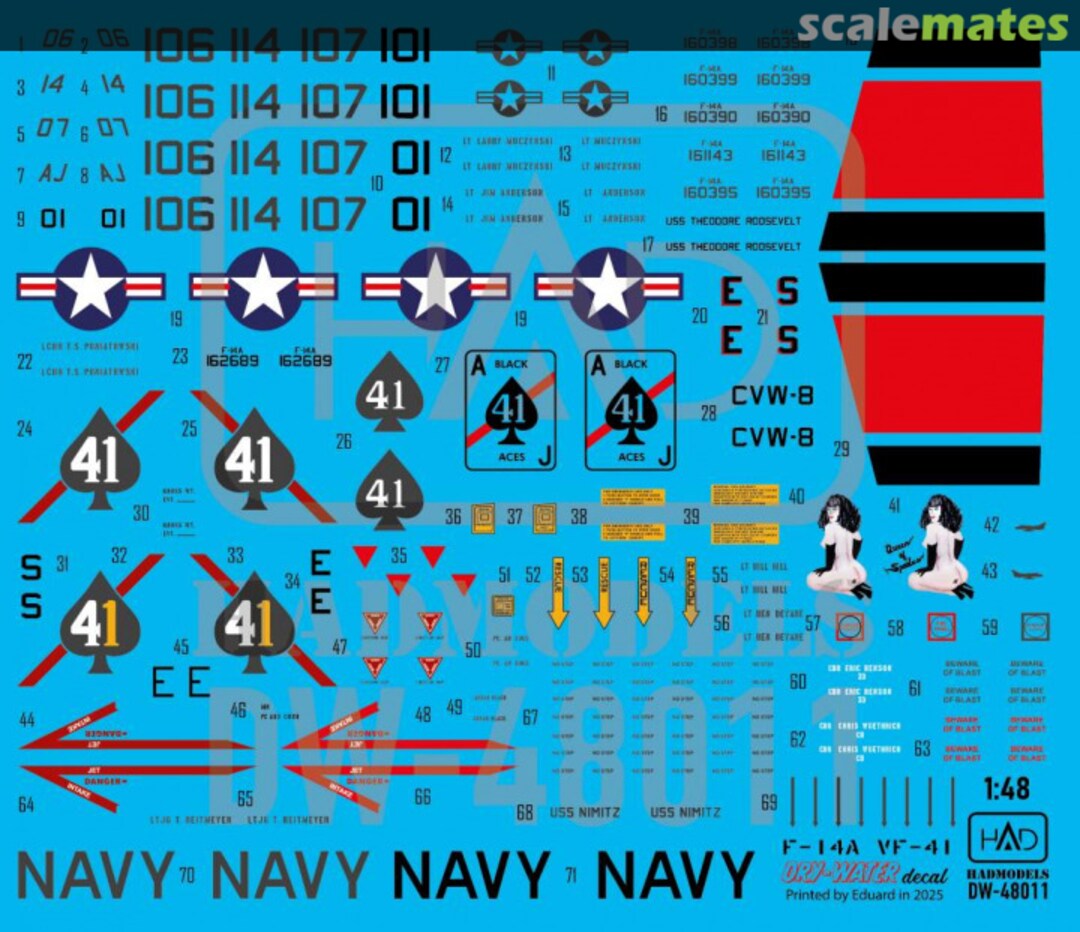 Contents F-14A VF-41 Black Aces decal sheet DW-48011 HADmodels Contents F-14A VF-41 Black Aces decal sheet DW-48011 HADmodels