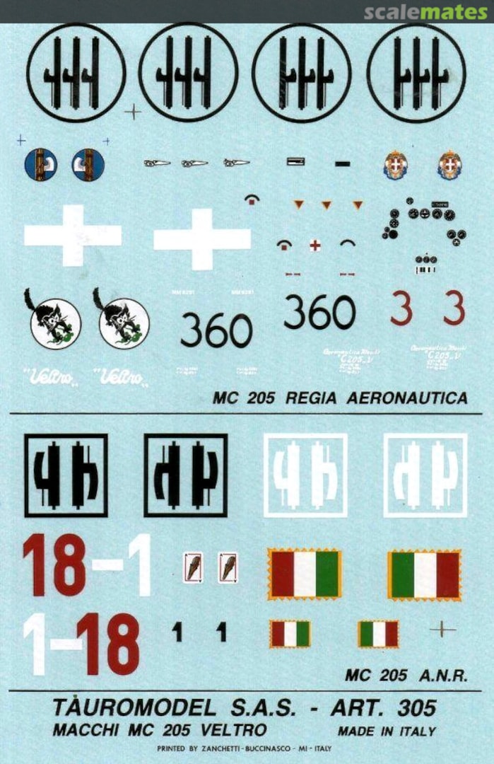 Boxart Macchi MC 205 N.305 Tauro Model