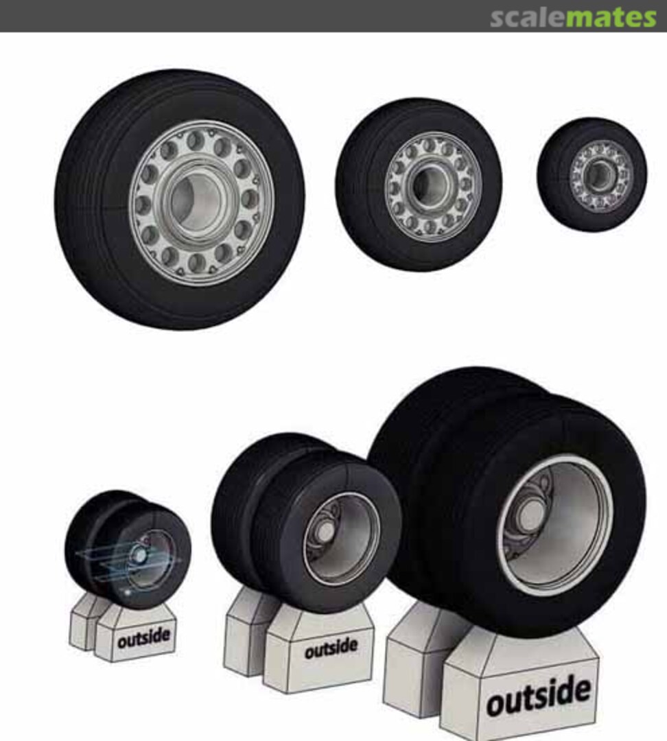 Boxart B-58A/TB-58 Wheels & Tires (3D printed) MHDW48001 Mighty Hob Design