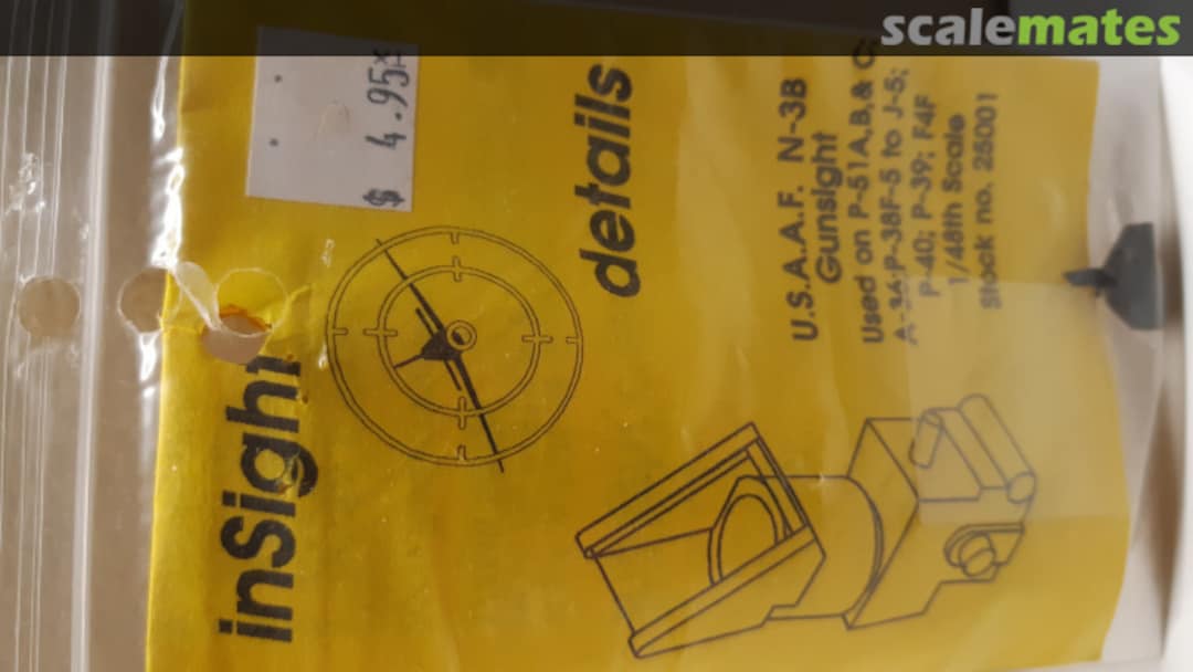 Boxart U.S.A.A.F. N-3B Gunsight P-51A, B & C;A-36;P38F-5 to J-5;P-40;P-39; F4F 25001 Insight Boxart U.S.A.A.F. N-3B Gunsight P-51A, B & C;A-36;P38F-5 to J-5;P-40;P-39; F4F 25001 Insight