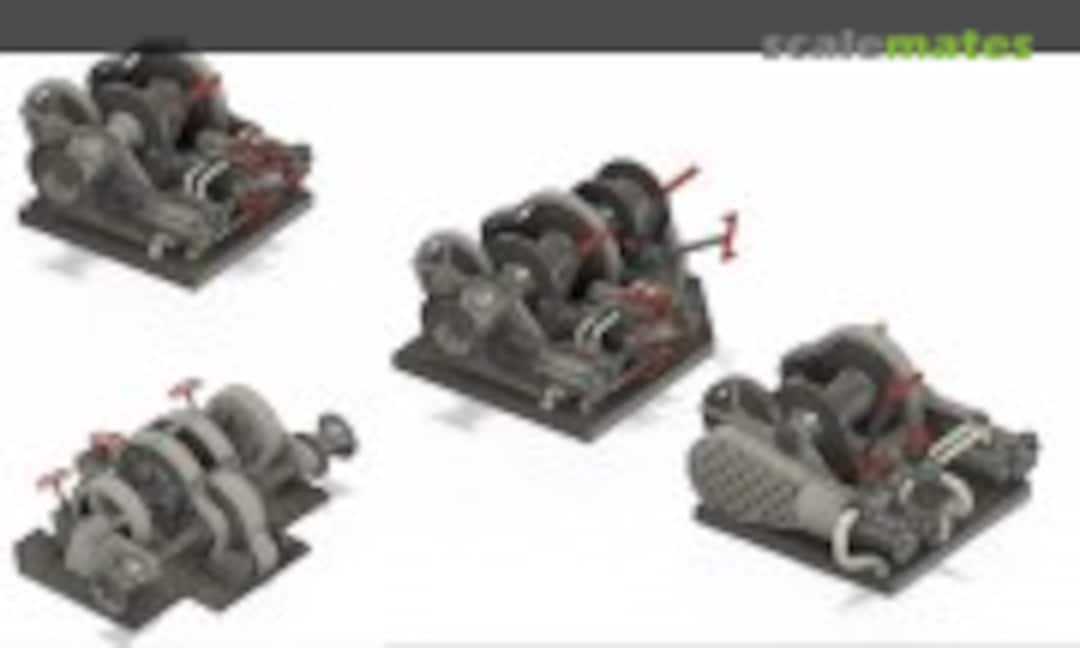 1:144 Set for Auxiliary Oiler Replenishment (PRE) x 9 winches + 1 windlass (L'Arsenal 3D144464) 3D144464