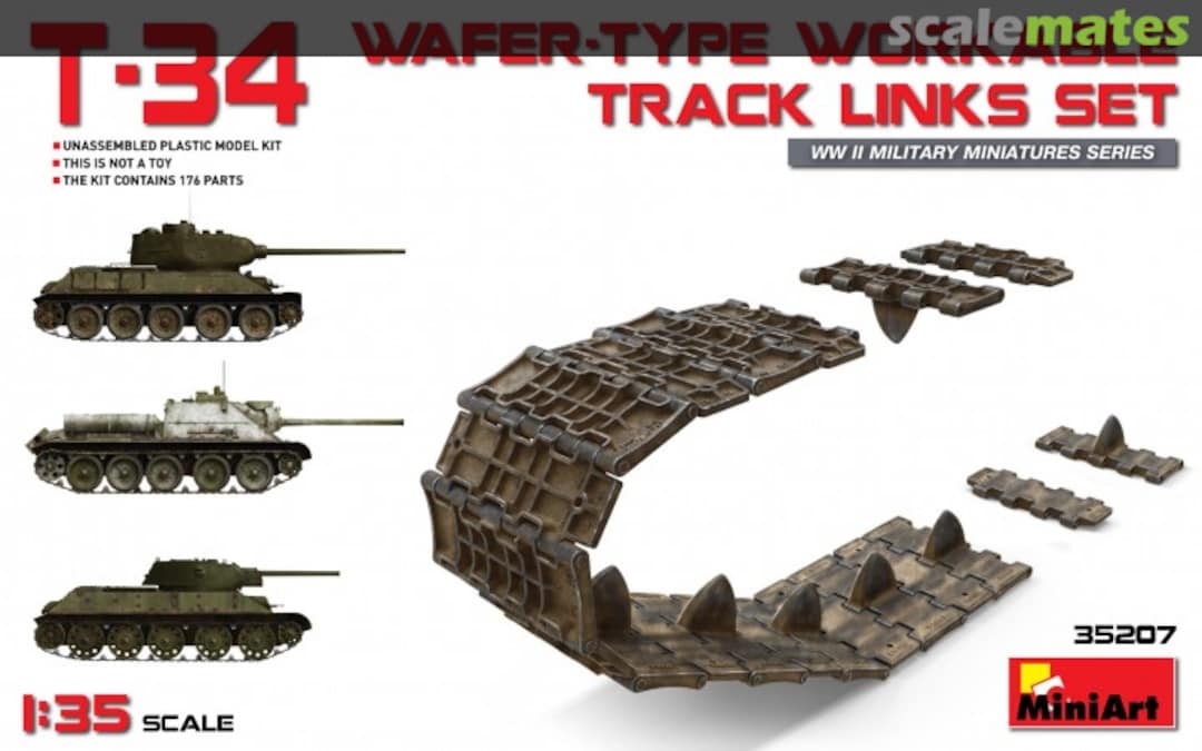 Boxart T-34 wafer-type workable track links set 35207 MiniArt Boxart T-34 wafer-type workable track links set 35207 MiniArt