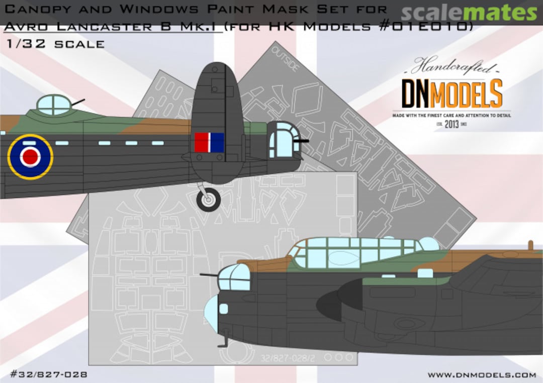 Boxart Avro Lancaster B Mk.I Canopy and Windows Paint Mask Set 32/827-028 DN Models Boxart Avro Lancaster B Mk.I Canopy and Windows Paint Mask Set 32/827-028 DN Models
