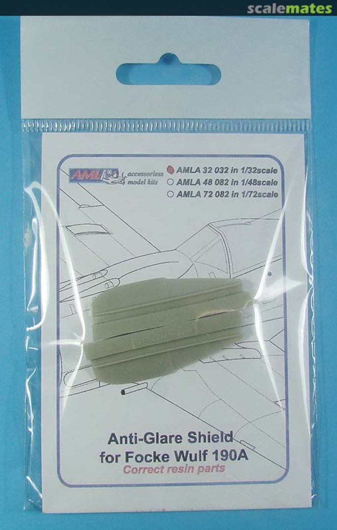 Boxart Anti-Glare Shield for Focke-Wulf Fw-190A AMLA 32 032 AML Boxart Anti-Glare Shield for Focke-Wulf Fw-190A AMLA 32 032 AML