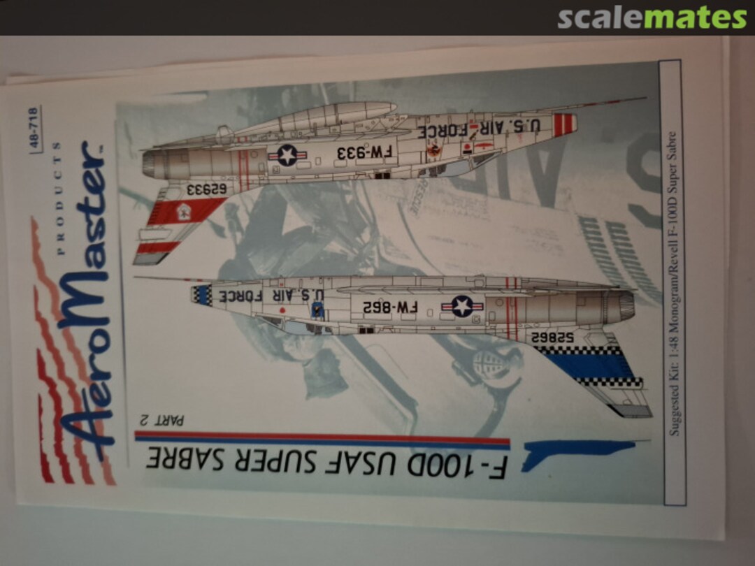 Boxart F-100D USAF SUPER SABRE Part 2 48-718 AeroMaster