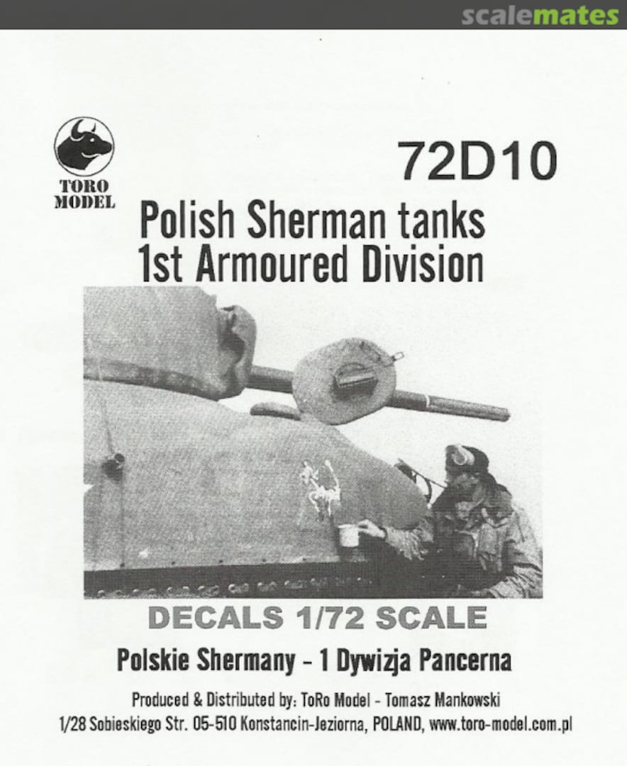 Boxart Sherman tanks 72D10 ToRo Model Boxart Sherman tanks 72D10 ToRo Model