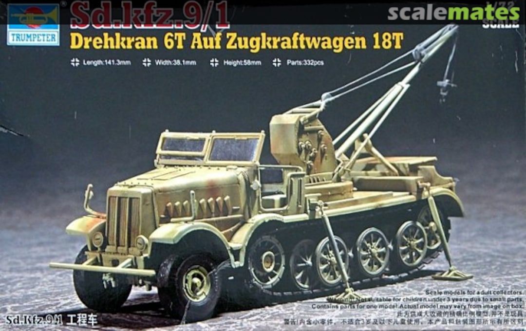 Boxart Sd.Kfz. 9/1 mit Drehkran 6t auf Zugkraftwagen 18t 07251 Trumpeter Boxart Sd.Kfz. 9/1 mit Drehkran 6t auf Zugkraftwagen 18t 07251 Trumpeter