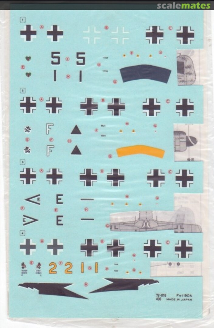 Boxart Fw190 A/F/G 72-016 Hasegawa Boxart Fw190 A/F/G 72-016 Hasegawa