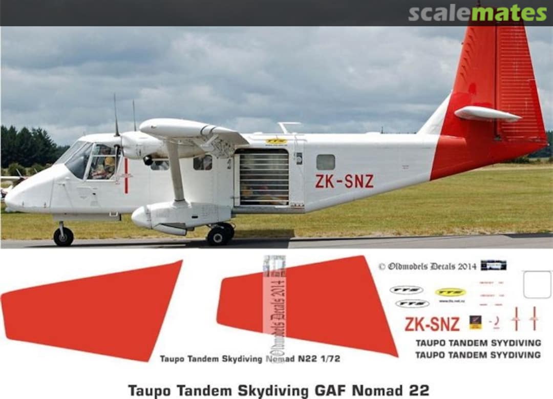 Boxart N22 Nomad - Taupo Tandem Skydiving OMD0572 Oldmodels Decals Boxart N22 Nomad - Taupo Tandem Skydiving OMD0572 Oldmodels Decals