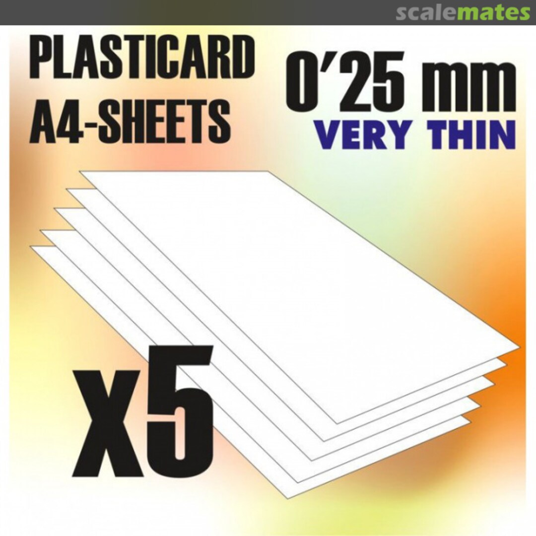 Boxart ABS Plasticard A4 - 0'25 mm COMBOx5 sheets 8436554368167 Green Stuff World Boxart ABS Plasticard A4 - 0'25 mm COMBOx5 sheets 8436554368167 Green Stuff World