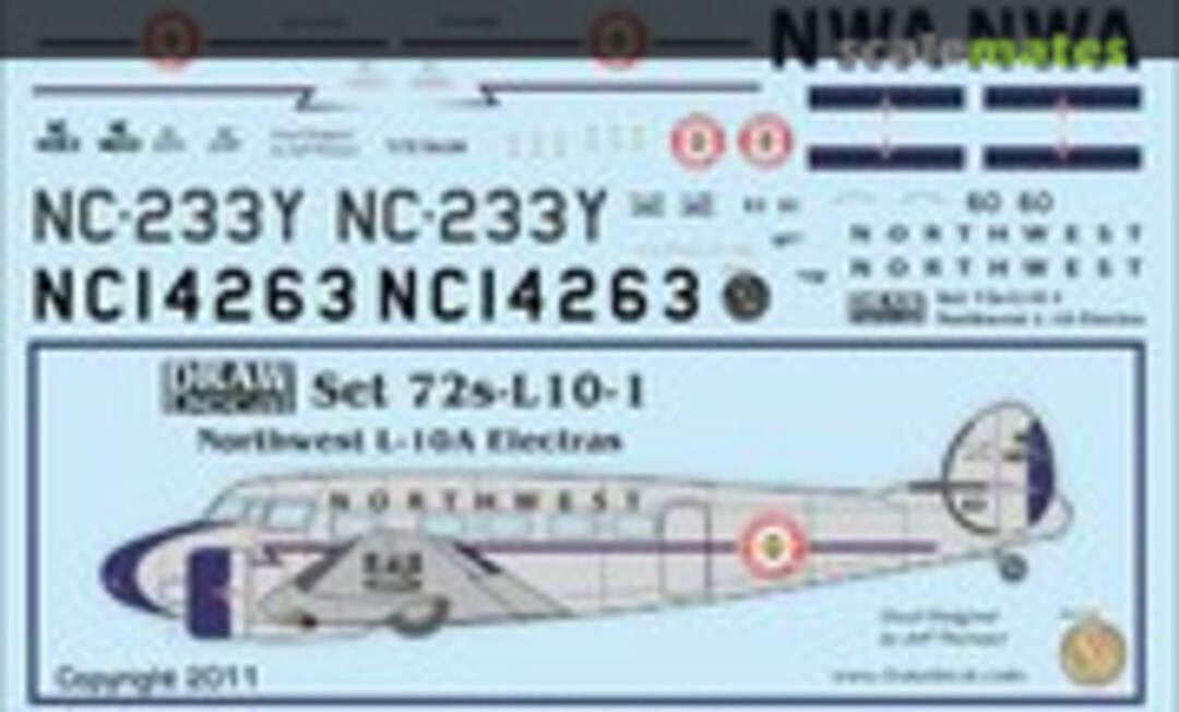 1:72 Lockheed L-10A Electra (Draw Decal 72-L10-1) 72-L10-1