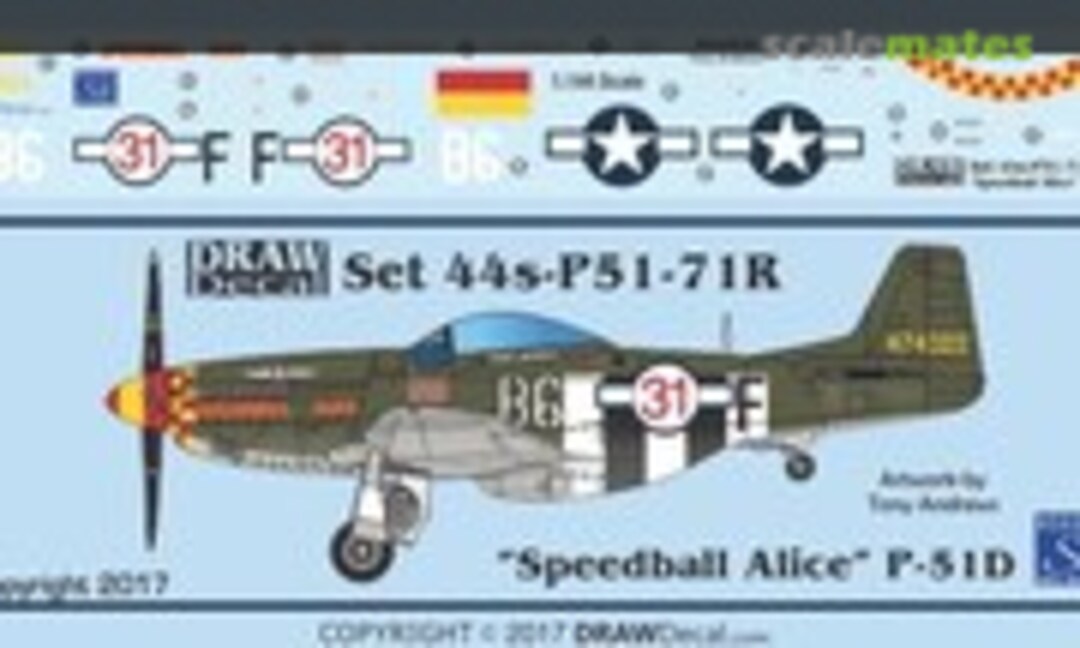 1:144 “Speedball Alice” P-51D Reno Racer (Draw Decal 44-P51-71R) 44-P51-71R