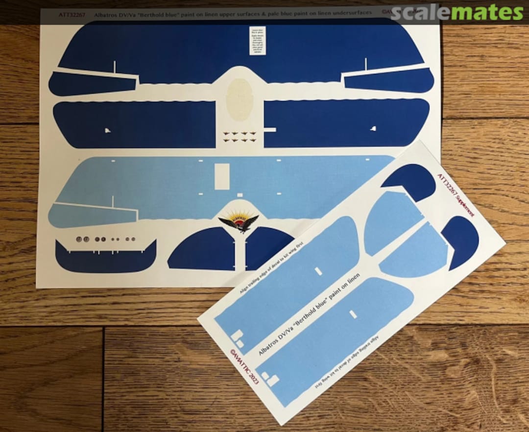 Boxart Albatros D.V/D.Va 'Berthold blue' paint on linen upper surfaces, pale blue paint on linen undersurfaces ATT32267 Aviattic Boxart Albatros D.V/D.Va 'Berthold blue' paint on linen upper surfaces, pale blue paint on linen undersurfaces ATT32267 Aviattic