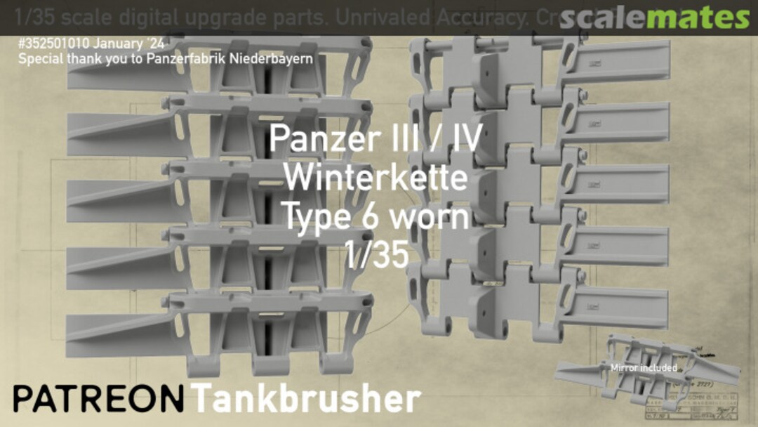 Boxart Panzer III / IV worn Type 6 Winterkette 352501010 Tankbrusher Scale Modeling Boxart Panzer III / IV worn Type 6 Winterkette 352501010 Tankbrusher Scale Modeling