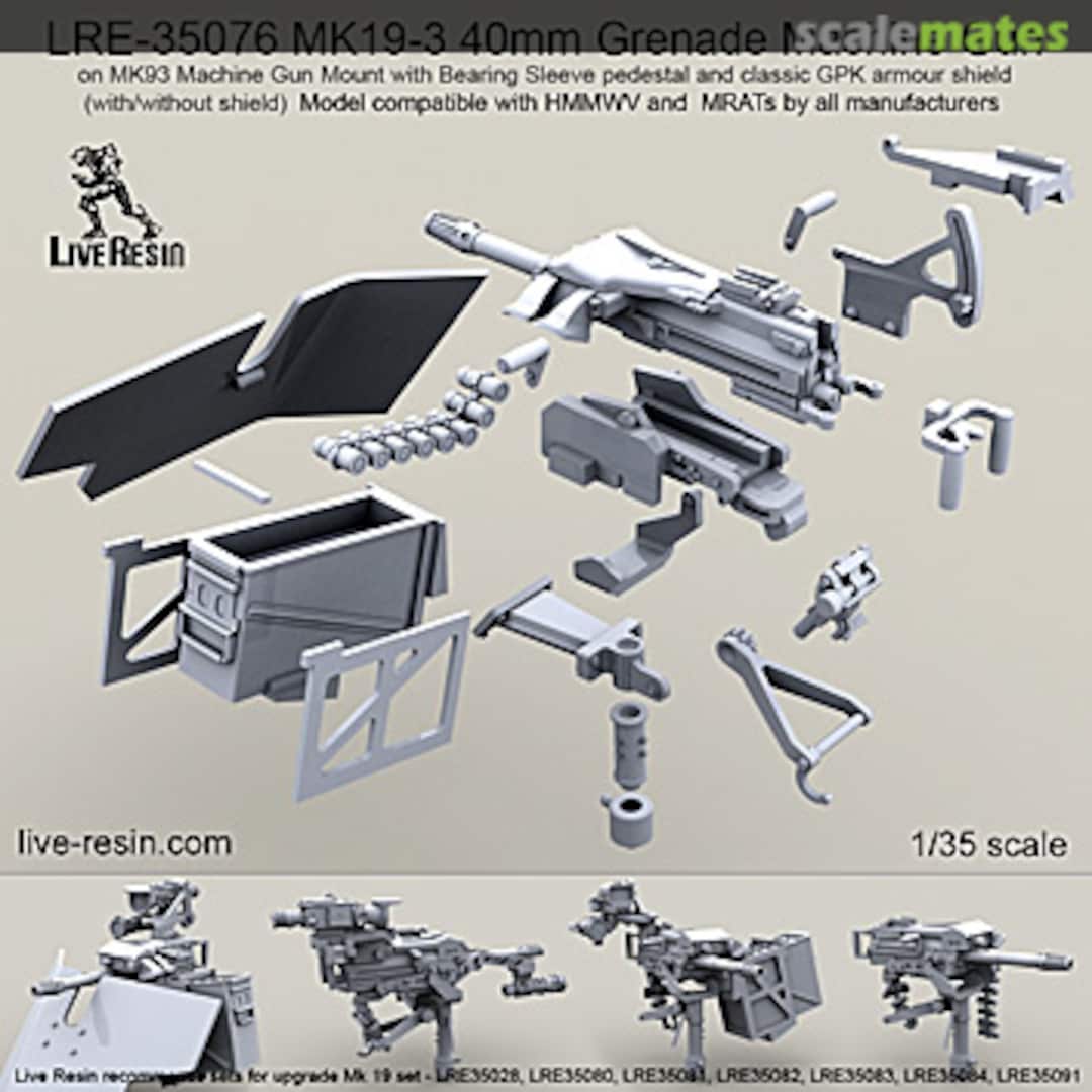Boxart MK19-3 40mm Grenade Machine Gun on MK93 Machine Gun Mount # Set 2 LRE-35076 Live Resin Boxart MK19-3 40mm Grenade Machine Gun on MK93 Machine Gun Mount # Set 2 LRE-35076 Live Resin