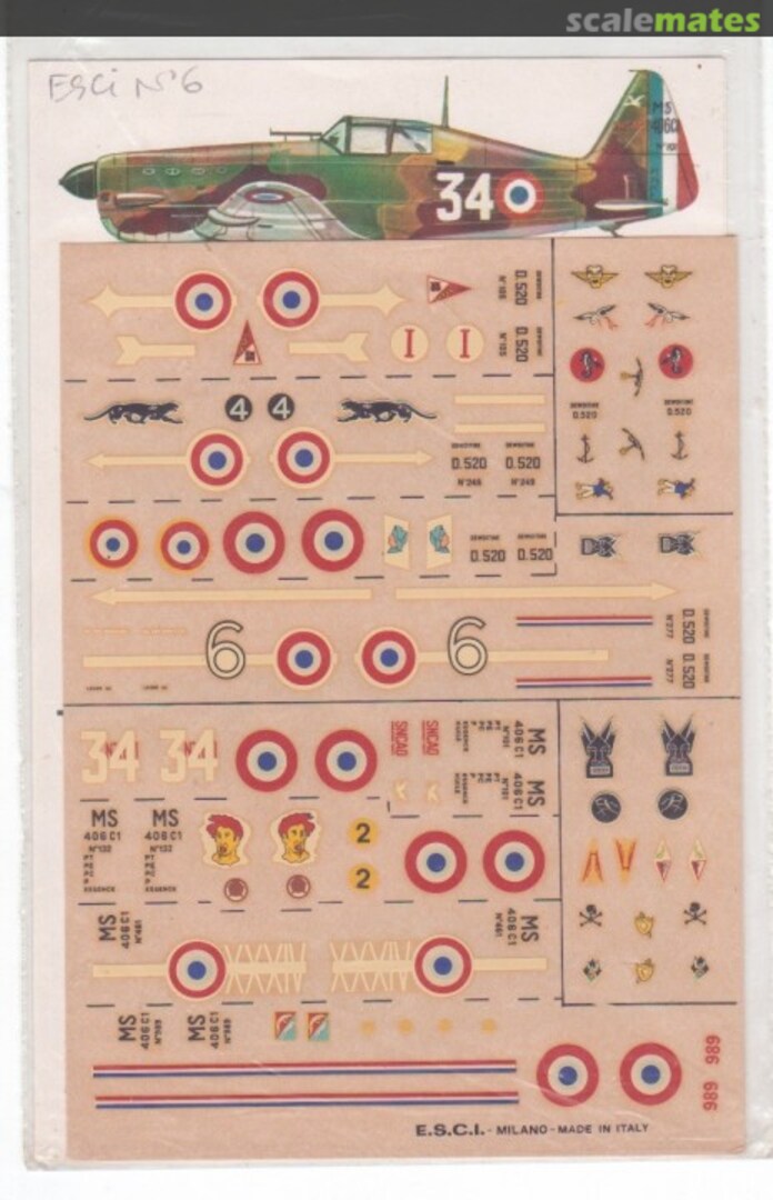 Boxart Morane MS406 & Dewoitine D.520 6 ESCI Boxart Morane MS406 & Dewoitine D.520 6 ESCI