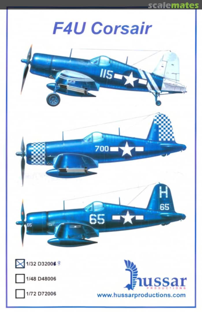 Boxart F4U Corsair D32008 Hussar Productions Boxart F4U Corsair D32008 Hussar Productions