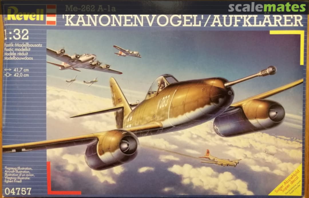 Boxart Me-262 A-1a 'Kanonenvogel'/Aufklärer 04757 Revell Boxart Me-262 A-1a 'Kanonenvogel'/Aufklärer 04757 Revell