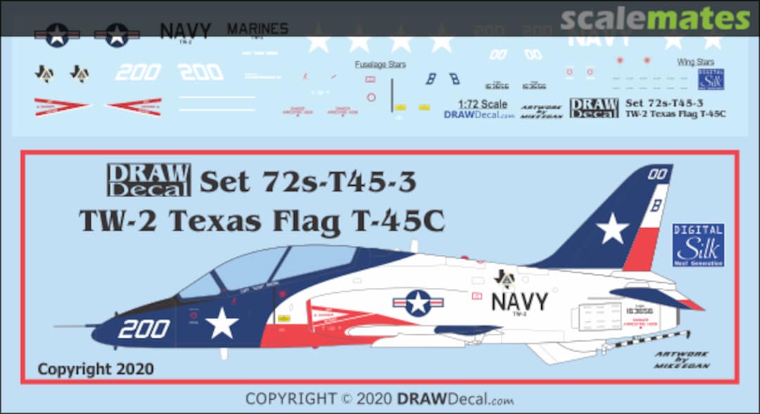 Boxart Training Wing 2 Texas Flag T-45C 72s-T45-3 Draw Decal Boxart Training Wing 2 Texas Flag T-45C 72s-T45-3 Draw Decal