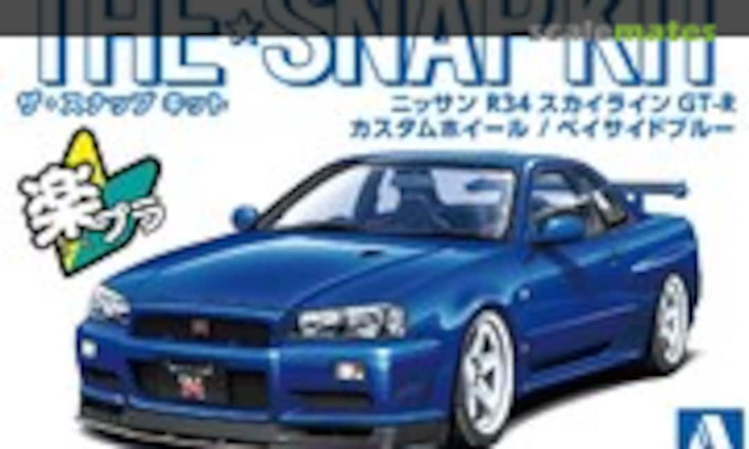 1:32 Nissan R34 Skyline GT-R Custom Wheels / Bayside Blue (Aoshima 066300)