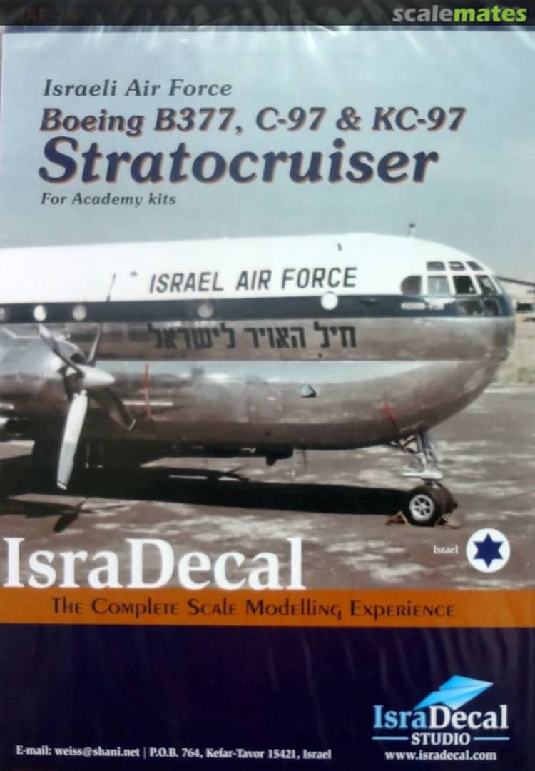Boxart Israeli Air Force Boeing B377, C-97 & KC-97 Stratocruiser IAF-78 IsraDecal Studio Boxart Israeli Air Force Boeing B377, C-97 & KC-97 Stratocruiser IAF-78 IsraDecal Studio