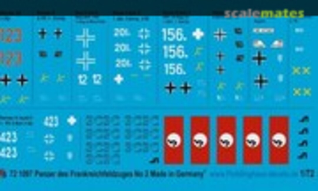 1:72 German Tank & Vehicle Markings Battle of France 1940 No.2 (Peddinghaus-Decals EP 1097) EP 1097