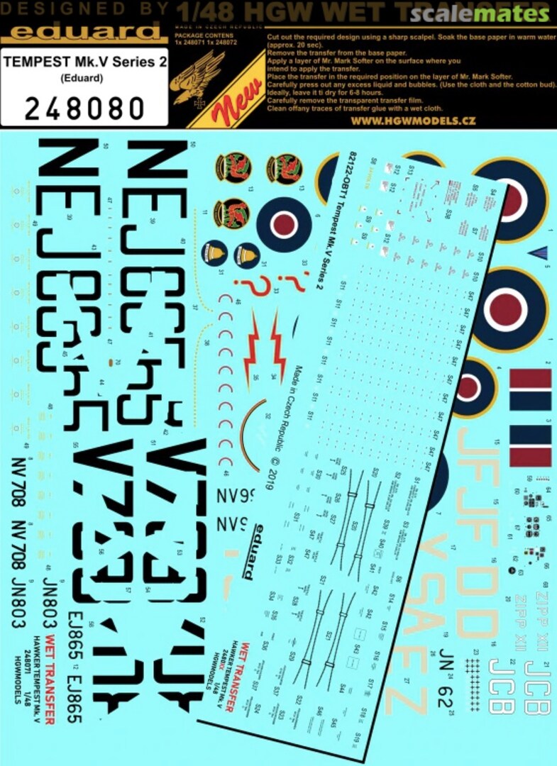 Boxart Tempest Mk.V Decals Series 2 248080 HGW Models