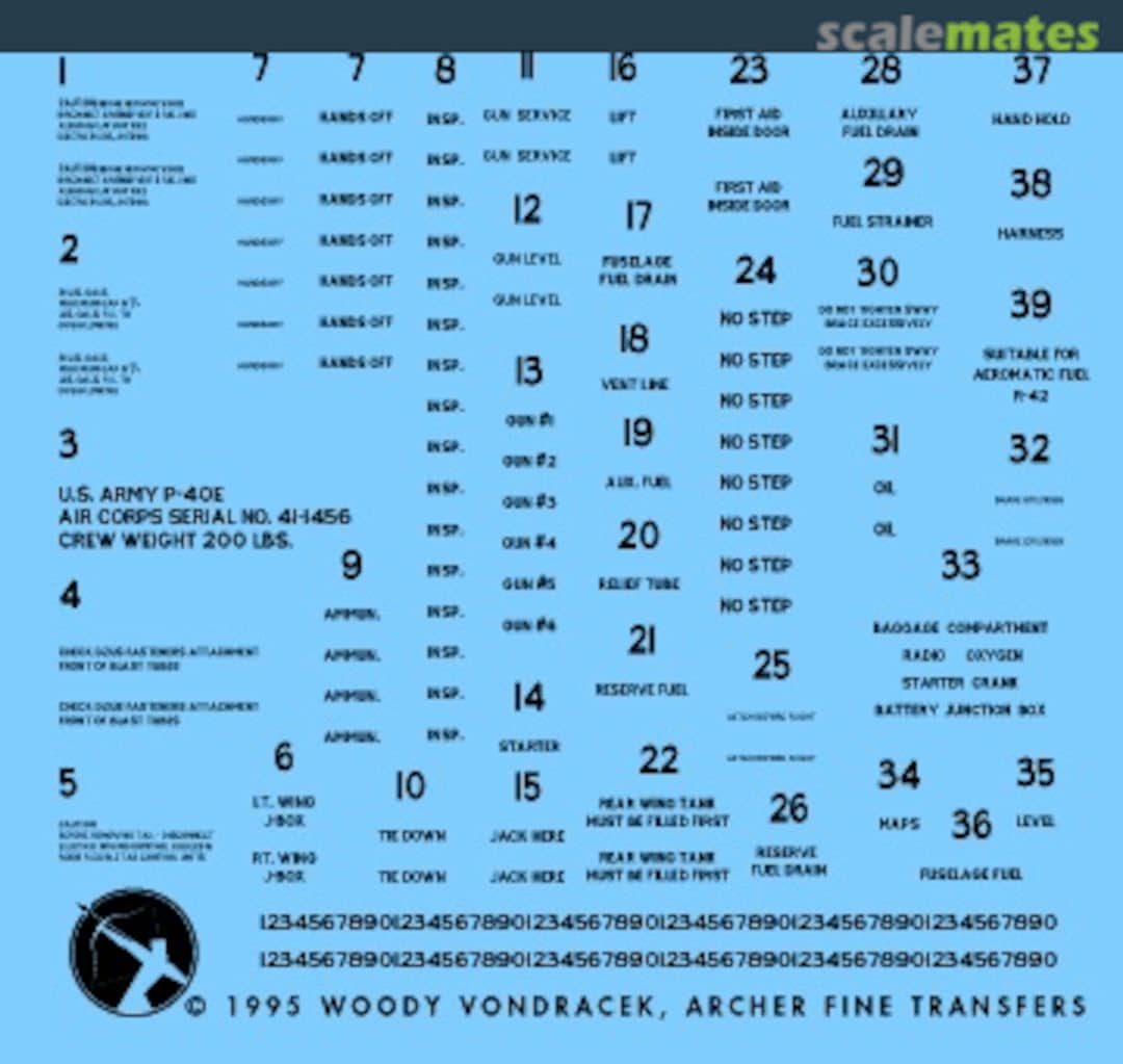 Boxart P-40 Data Stencils AR32010 Archer Boxart P-40 Data Stencils AR32010 Archer