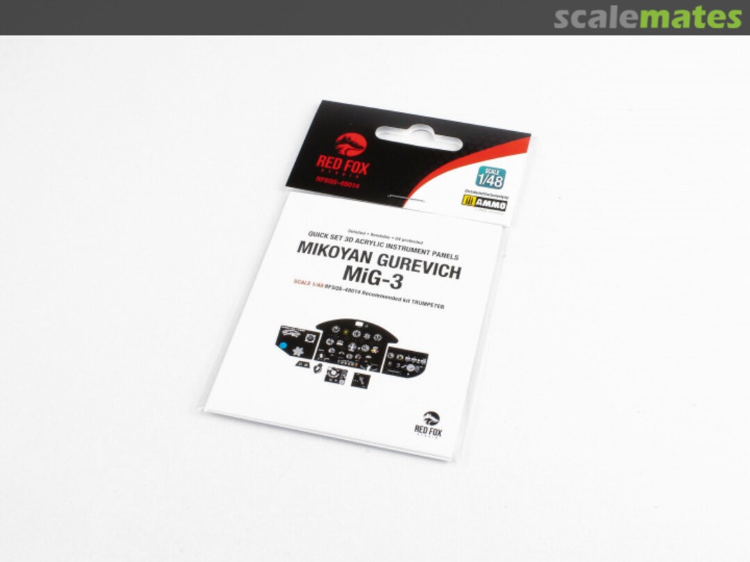 Boxart Mikoyan Gurevich MiG-3 Quick Set 3D Acrylic Instrument Panel RFSQS-48014 Red Fox Studio
