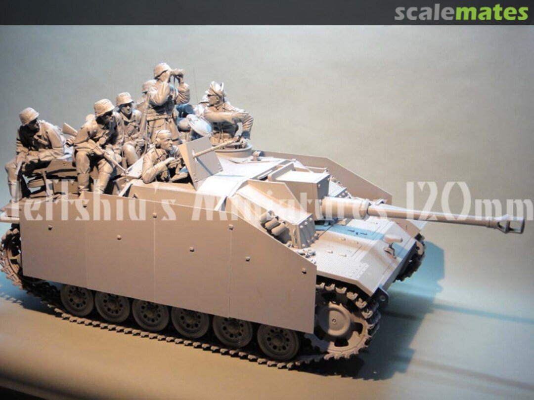 Boxart "Battle of Kursk 1943, Div 'Totenkopf', StuG III Ausf.G Tank Crew & Riders JS120150 Jeffshiu's Miniatures