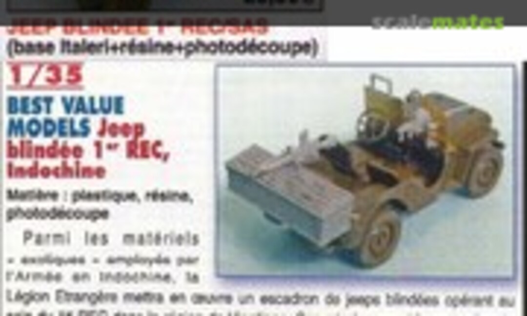 1:35 Jeep blindée - 1er REC/SAS Indochine (Azimut BVM35097) BVM35097