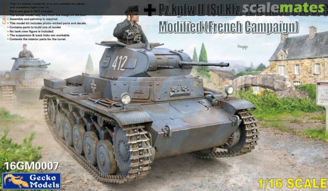 Boxart Pz.Kpfw. II (Sd.Kfz. 121) Ausf. c A/B/C Modified (French Campaign) 16GM0007 Gecko Models