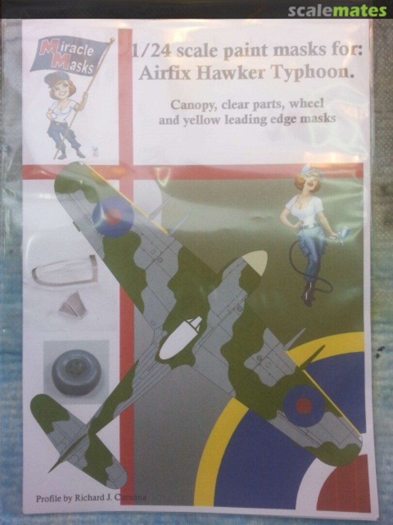 Boxart Airfix Hawker Typhoon canopy, clear parts, wheel and yellow leading edge 03 Miracle Masks Boxart Airfix Hawker Typhoon canopy, clear parts, wheel and yellow leading edge 03 Miracle Masks