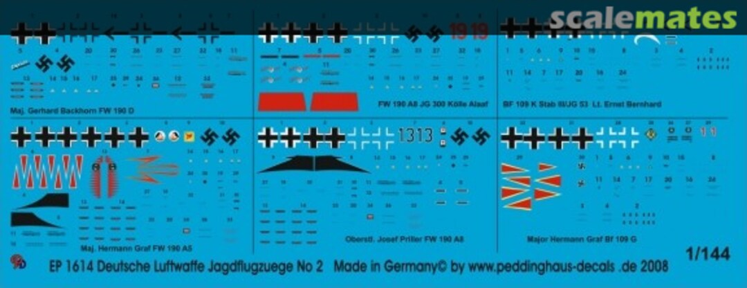 Boxart Deutsche Luftwaffe Jägdflugzeuge No 2 EP 1614 Peddinghaus-Decals Boxart Deutsche Luftwaffe Jägdflugzeuge No 2 EP 1614 Peddinghaus-Decals