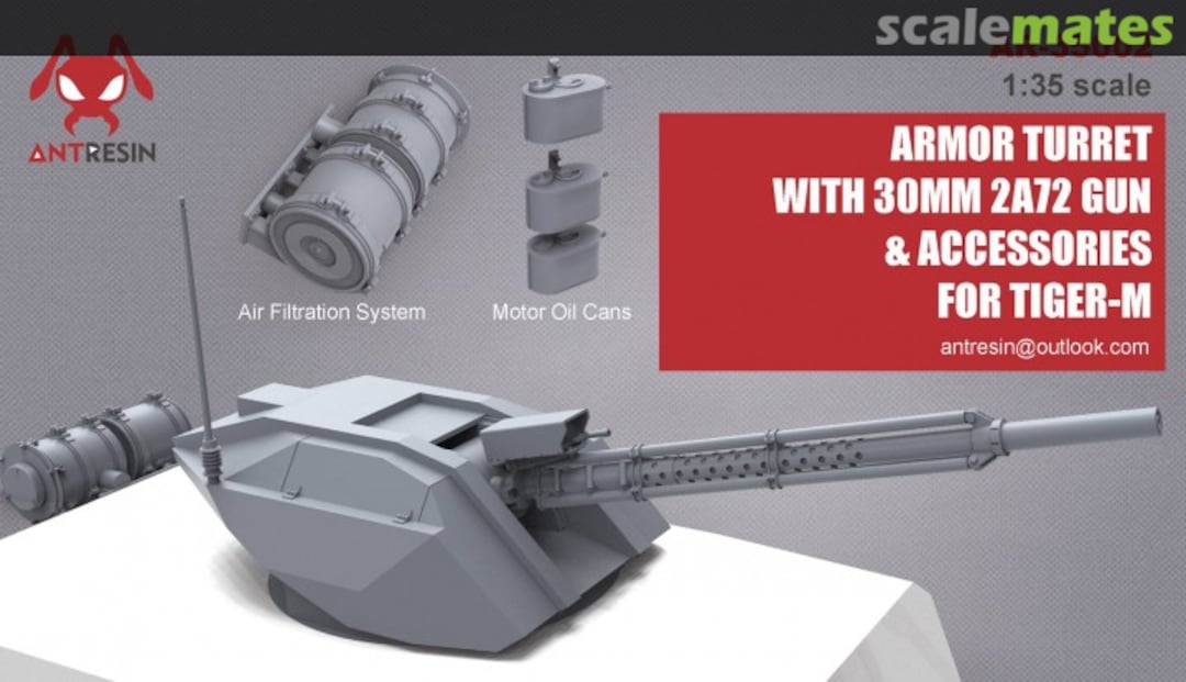 Boxart Armour Turret with 30mm 2A72 Gun & Accessories for Tiger-M AR-35002 Antresin Boxart Armour Turret with 30mm 2A72 Gun & Accessories for Tiger-M AR-35002 Antresin