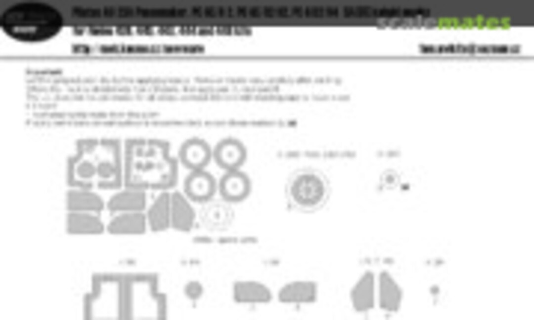 1:48 Pilatus UA-23A Peacemaker, PC-6C/H2, PC-6C/B2-H2, PC-6C B2/H4 BASIC kabuki masks (New Ware NWAM0625) NWAM0625