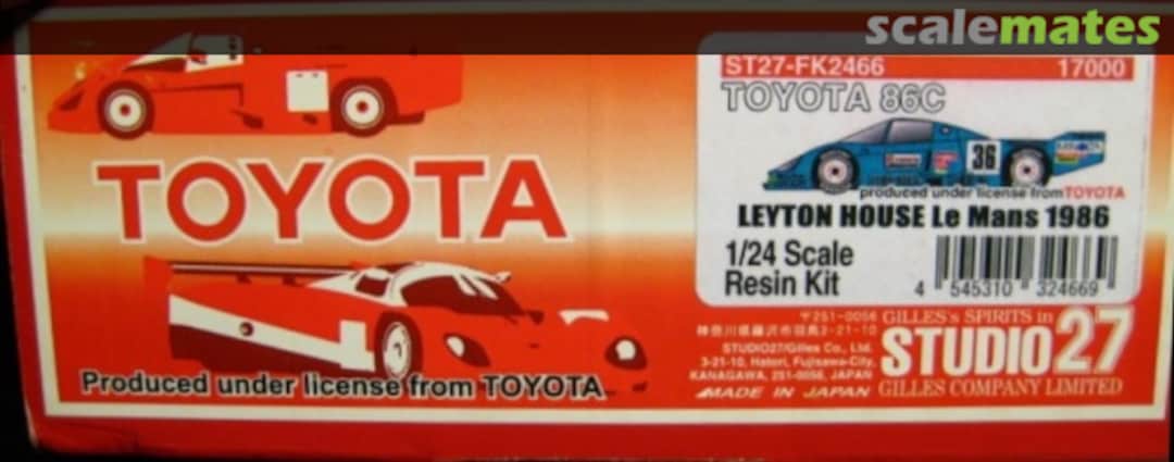Boxart Toyota86C "LEYTON HOUSE" LM ST27-FK2466 Studio27 Boxart Toyota86C "LEYTON HOUSE" LM ST27-FK2466 Studio27
