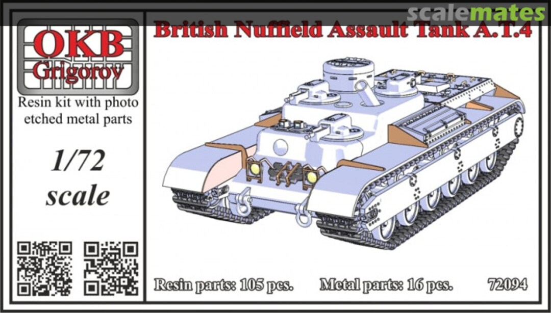 Boxart British Nuffield Assault Tank A.T.4 72094 OKB Grigorov Boxart British Nuffield Assault Tank A.T.4 72094 OKB Grigorov