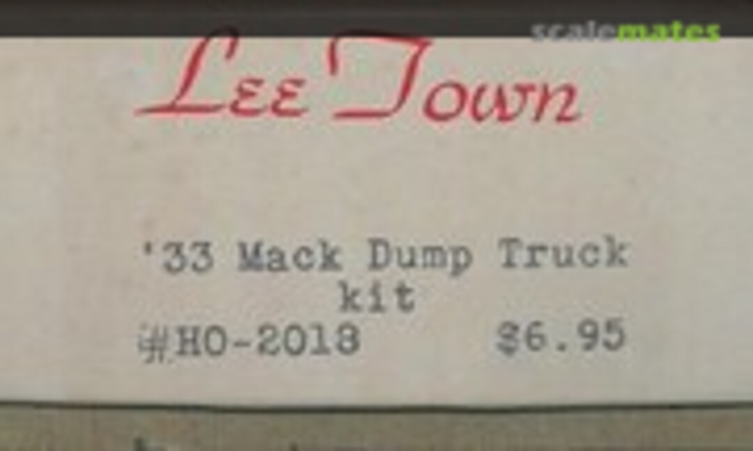 1:87 1933 Mack Dump Truck (Lee Town HO-2018)