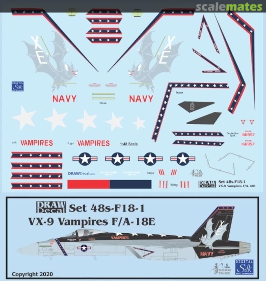 Boxart VX-9 Vampires F/A-18E 48-F18-1 Draw Decal Boxart VX-9 Vampires F/A-18E 48-F18-1 Draw Decal