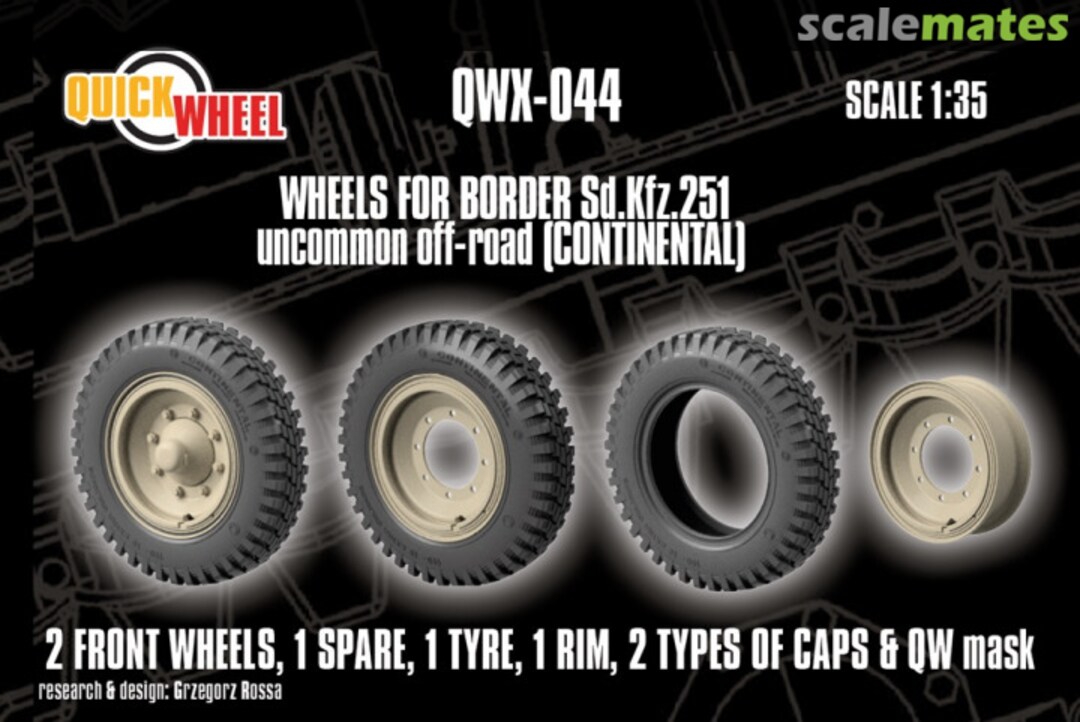 Boxart Sd.Kfz. 251 uncommon off-road wheels, Continental QWX-044 Quickwheel Boxart Sd.Kfz. 251 uncommon off-road wheels, Continental QWX-044 Quickwheel