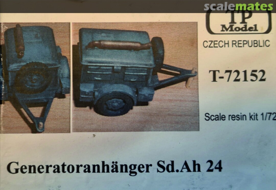 Boxart Sd.Anh. 24 Generatoranhänger T-72152 TP Model Boxart Sd.Anh. 24 Generatoranhänger T-72152 TP Model