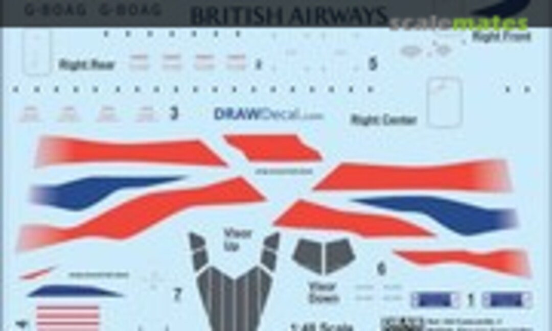 1:48 British Airways Union Flag Concorde (Draw Decal 48-Concorde-1) 48-Concorde-1