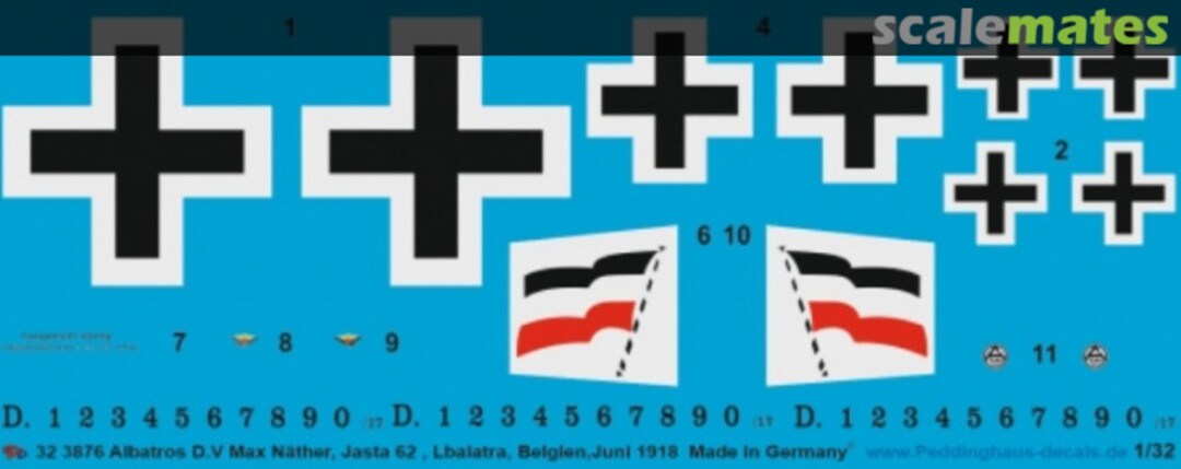 Boxart Albatros D.Va Max Näther, Jasta 62, Lbalatra, Belgien, Juni 1918 32 3876 Peddinghaus-Decals Boxart Albatros D.Va Max Näther, Jasta 62, Lbalatra, Belgien, Juni 1918 32 3876 Peddinghaus-Decals