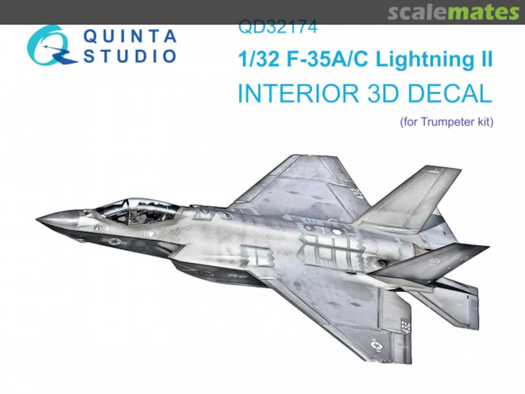 Boxart F-35A/C Lightning II interior 3D decals QD32174 Quinta Studio