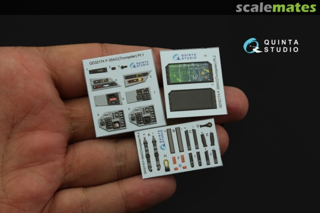 Contents F-35A/C Lightning II interior 3D decals QD32174 Quinta Studio