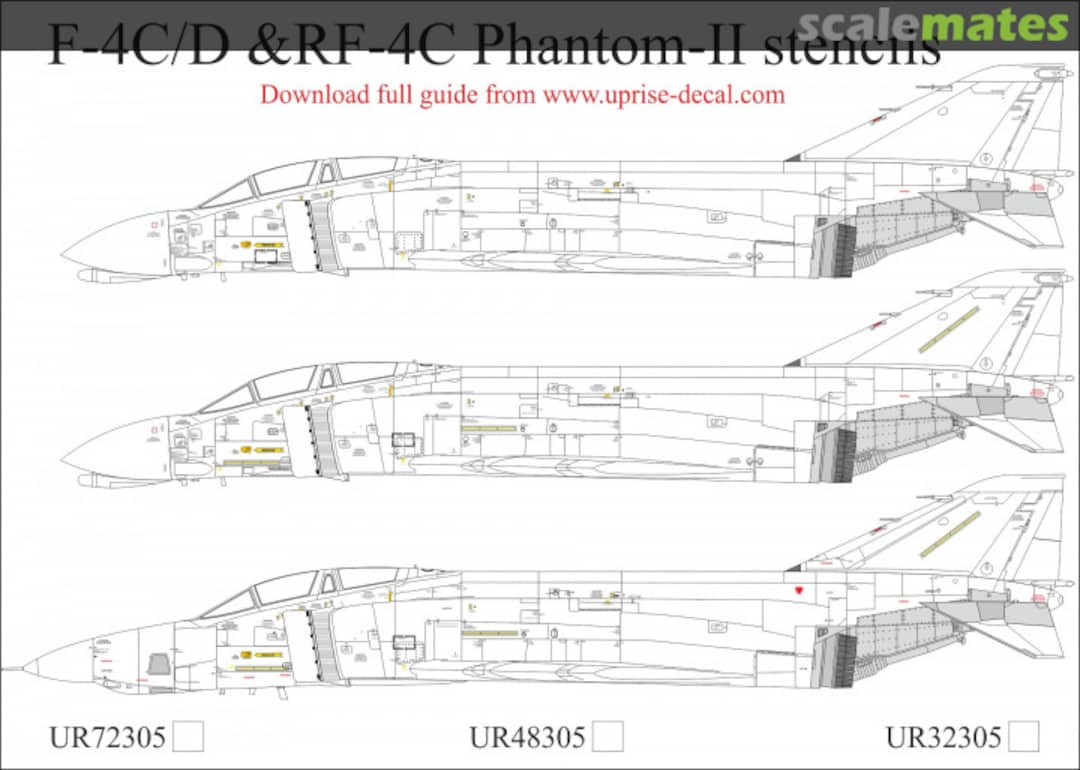 Boxart F-4C/D & RF-4C Phantom-II Stencils & Insignia UR48305 UpRise Decal Boxart F-4C/D & RF-4C Phantom-II Stencils & Insignia UR48305 UpRise Decal