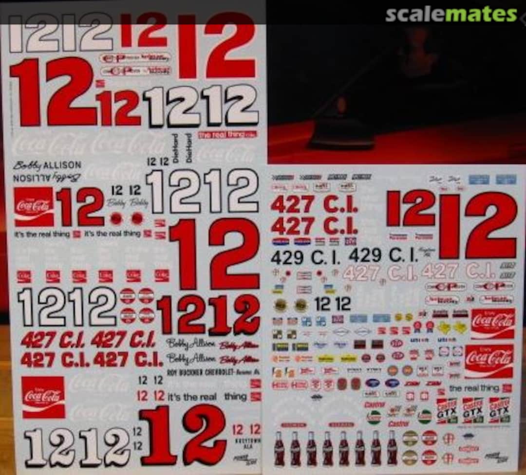 Boxart #12 Bobby Allison 1969-1973 Coca-Cola Powerslide Decals Boxart #12 Bobby Allison 1969-1973 Coca-Cola Powerslide Decals